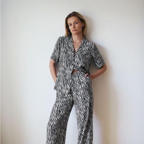 Zara Tops - Zara Zebra Button Down Blouse Size Small